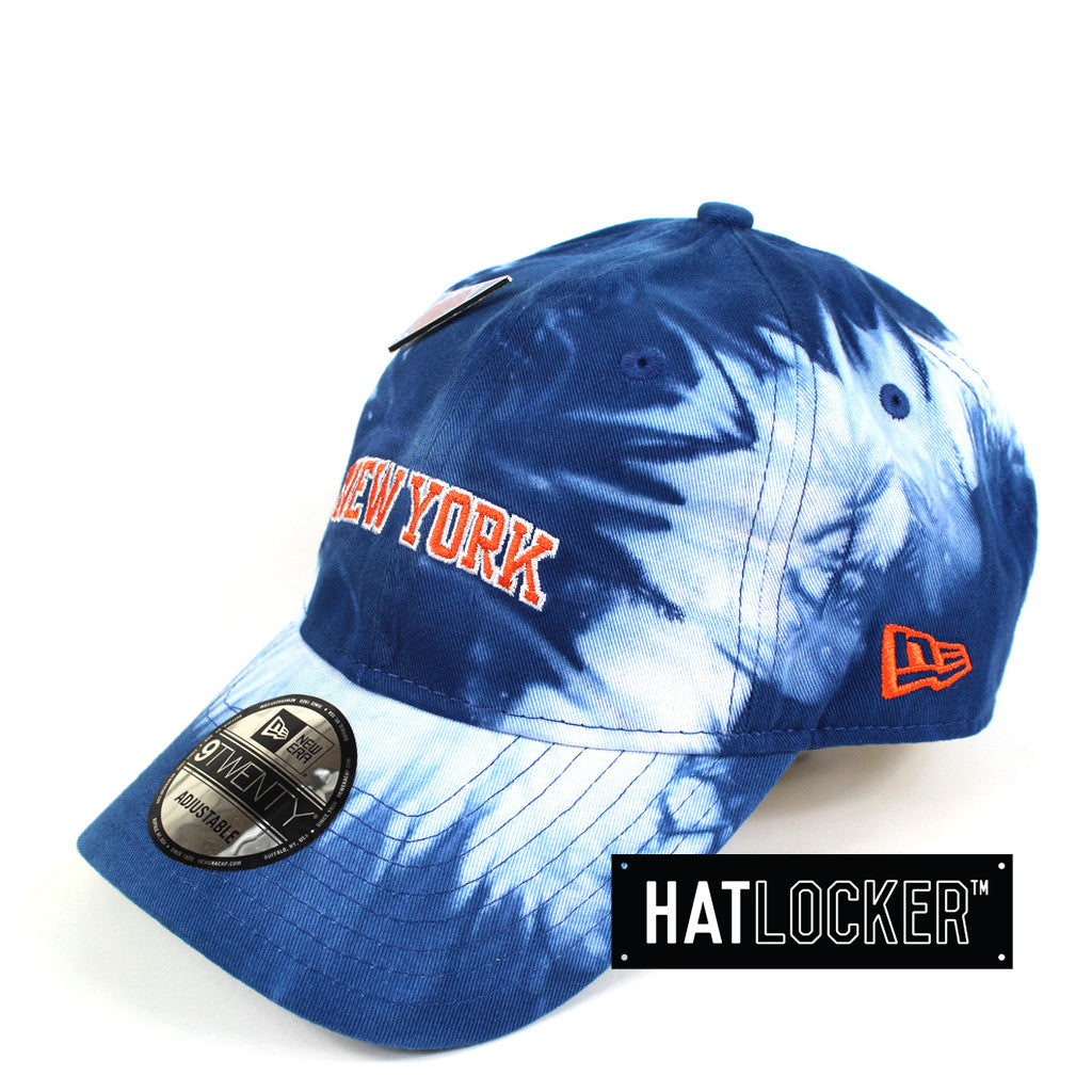 New York Knicks Hat - Blue Tie Dye NBA Pin Curved Brim - New Era